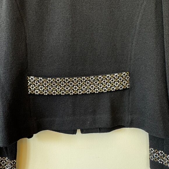 St. John Evening Embellished Black and Gold Jacket Size 8 - Picture 5 of 8